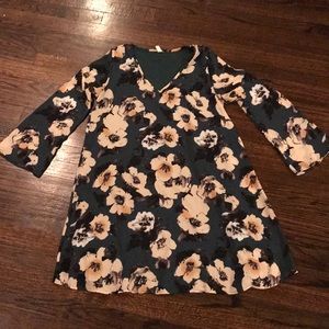 Bell sleeve, v-neck a-line floral dress maternity